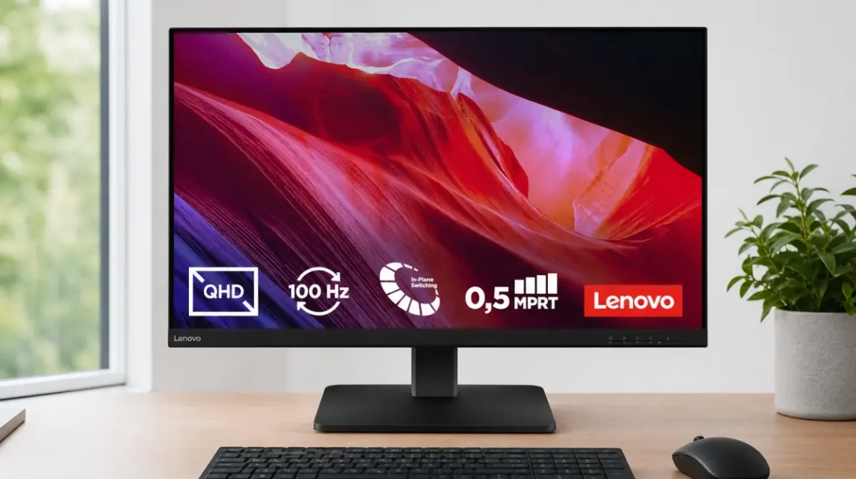 Monitor Lenovo L27qe QHD de 27 pulgadas con panel IPS y 100 Hz