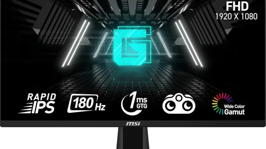 Monitor gaming MSI G255F de 24.5" FHD con 180 Hz y 1 ms para una experiencia fluida