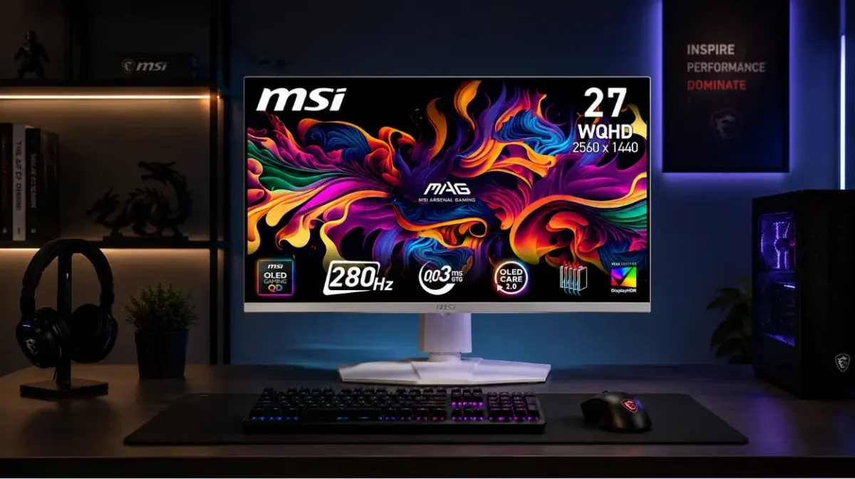 El monitor MSI MAG 272QPW ofrece 280Hz, 0.03ms y una calidad de imagen inigualable con OLED Quantum Dot