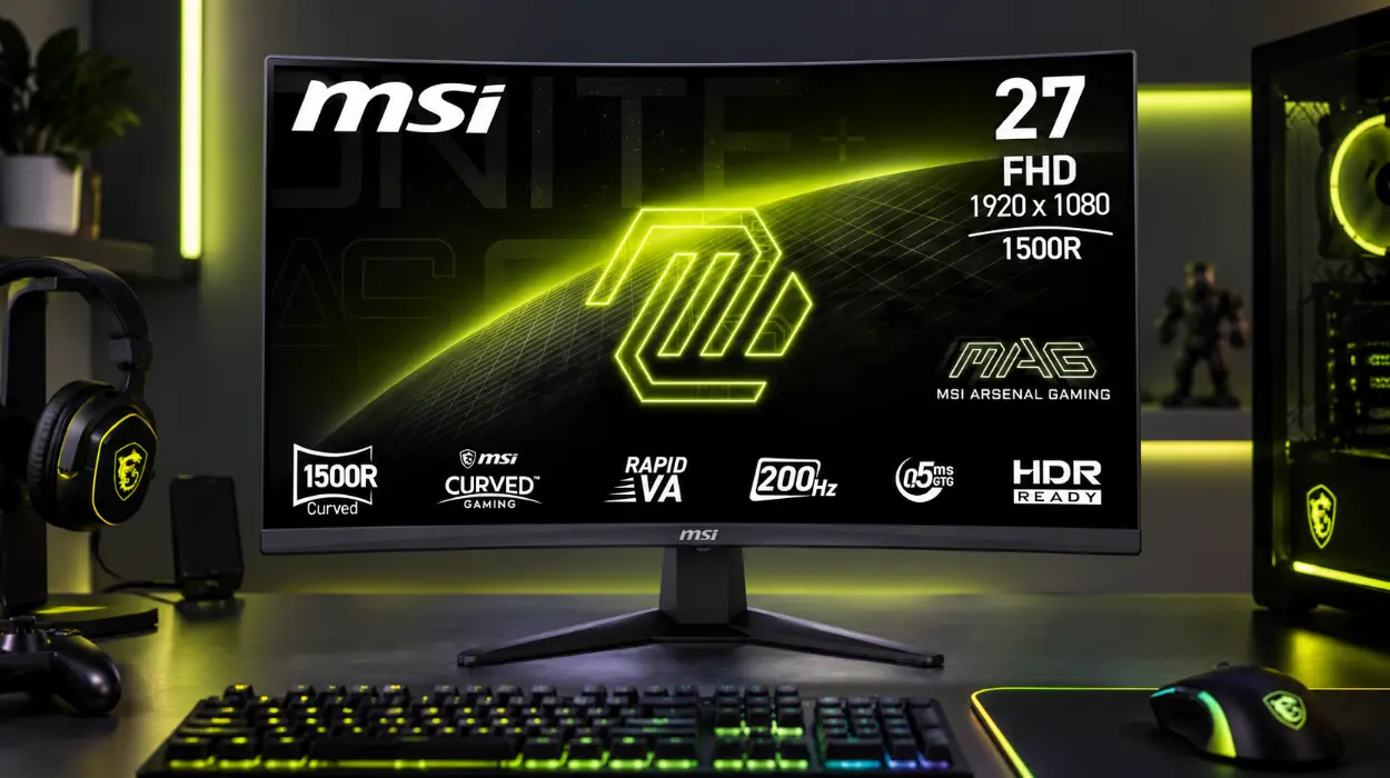 Monitor gaming MSI MAG 276CFA E20 curvo de 27", FHD y 200 Hz