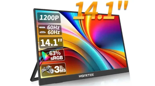 Monitor portátil IPS HGFRTEE de 14,1" Full HD