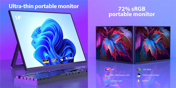 Monitor portátil IPS 14AC-ZJ de 14" FHD