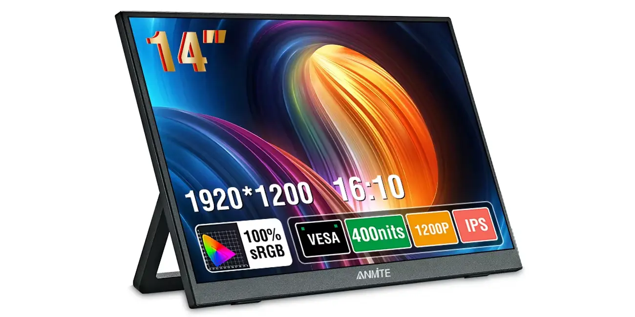 Monitor táctil portátil Anmite Full HD de 14"