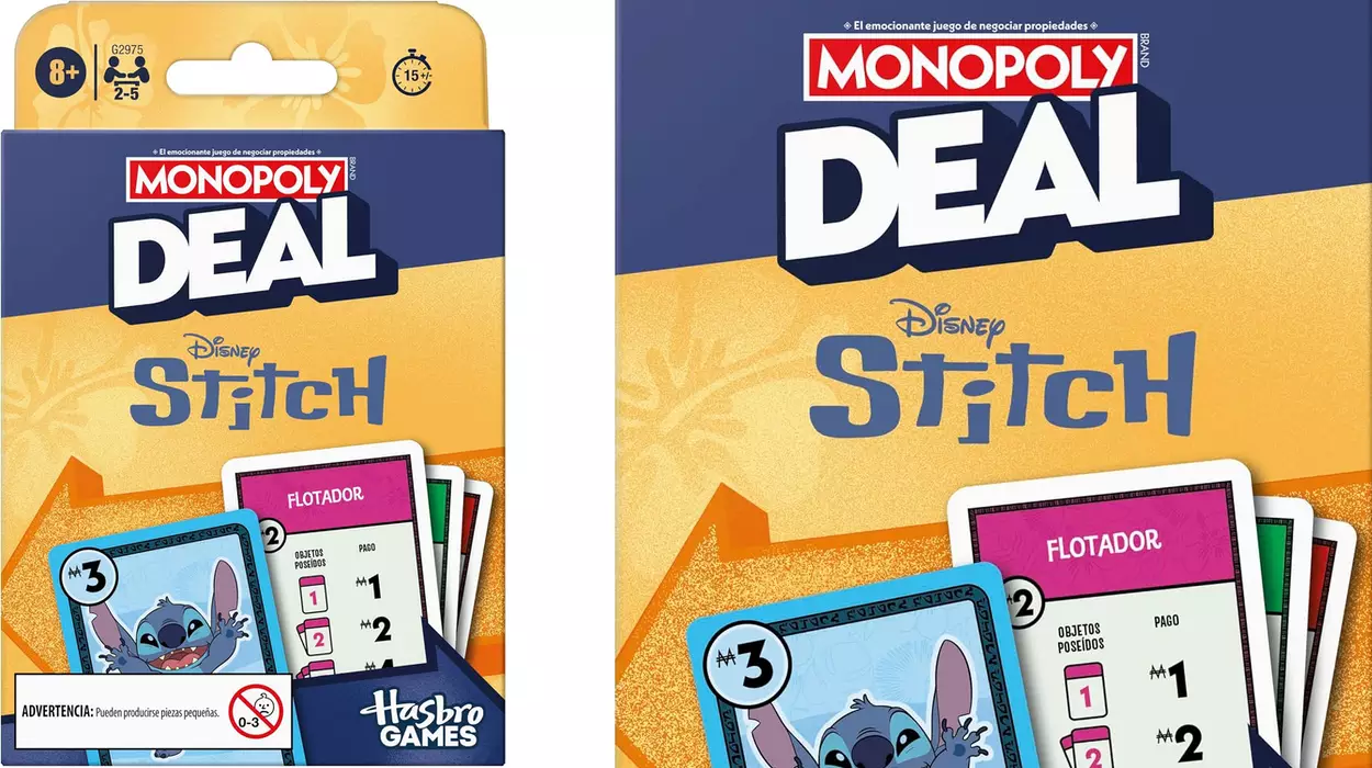 Juego de Cartas Monopoly Deal: Edición Disney Stitch