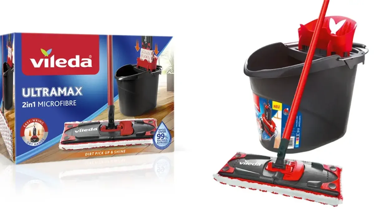 Set Vileda Ultramax de mopa de microfibra y cubo con escurridor