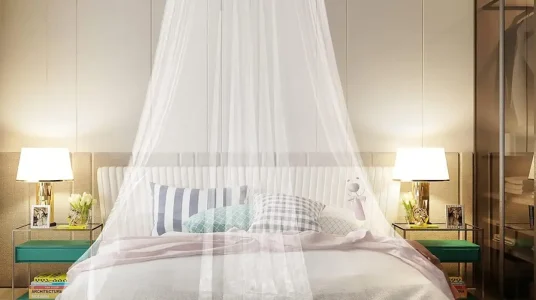 Mosquitero grande de diseño cúpula para cama matrimonial de Fabu