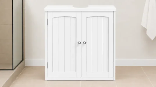 Mueble bajo lavabo rústico con 2 puertas y estante ajustable