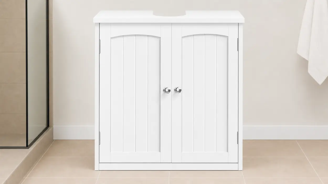 Mueble bajo lavabo rústico con 2 puertas y estante ajustable