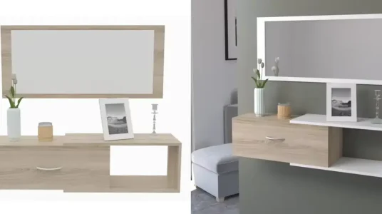 Conjunto para recibidor Dormidan con espejo y cajón