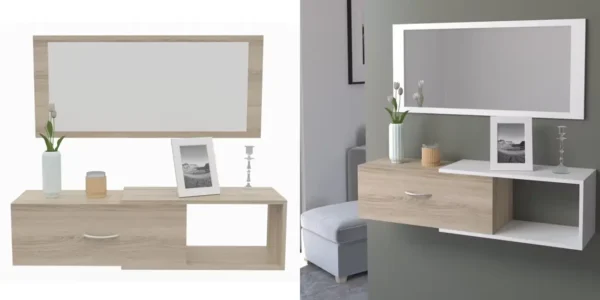 Conjunto para recibidor Dormidan con espejo y cajón