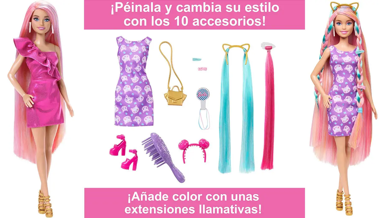 Muñeca Barbie Totally Hair con melena extralarga y accesorios barata