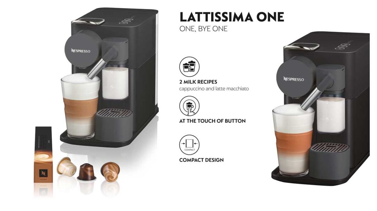 Cafetera Nespresso DeLonghi Lattissima One Evo
