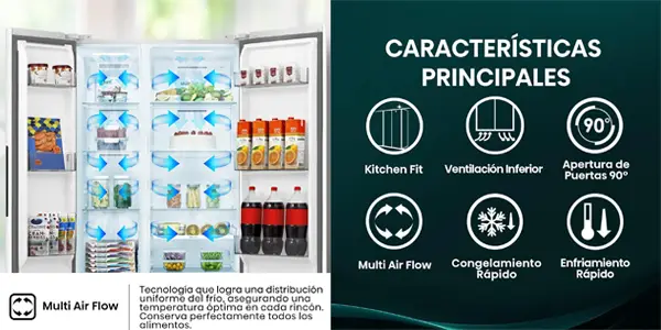 Frigorífico americano Hisense RS3P538NEWE Side By Side