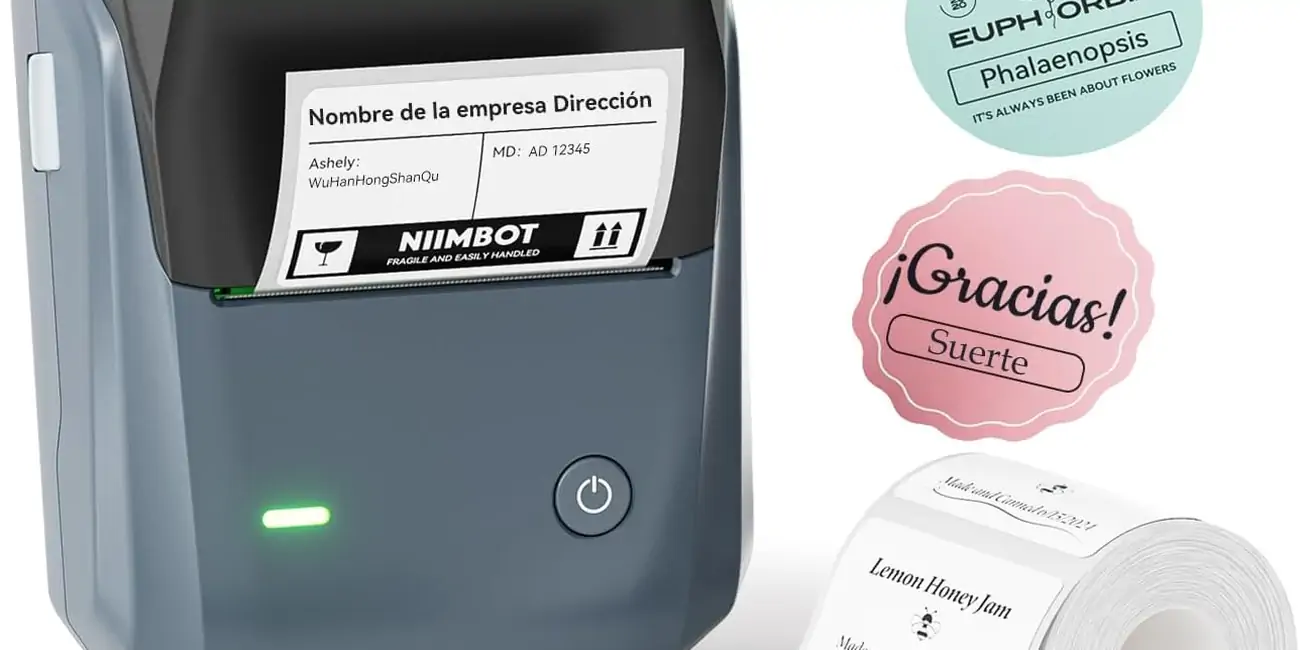 NIIMBOT B1 Etiquetadora,Impresora Etiquetas Autoadhesivas fácil de Usar para Oficina, hogar y Negocios,App versátil,Impresora termica con Etiqueta 50×30mm Blue