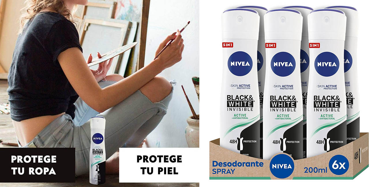 Nivea Black White Invisible Active spray chollo