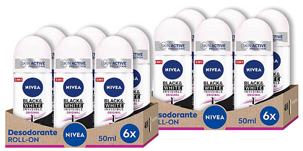 Nivea Black White invisible roll on pack promoción