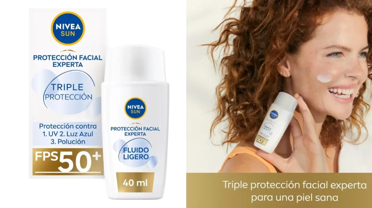 Crema solar facial NIVEA SUN Triple Protección FP50+ con ácido hialurónico