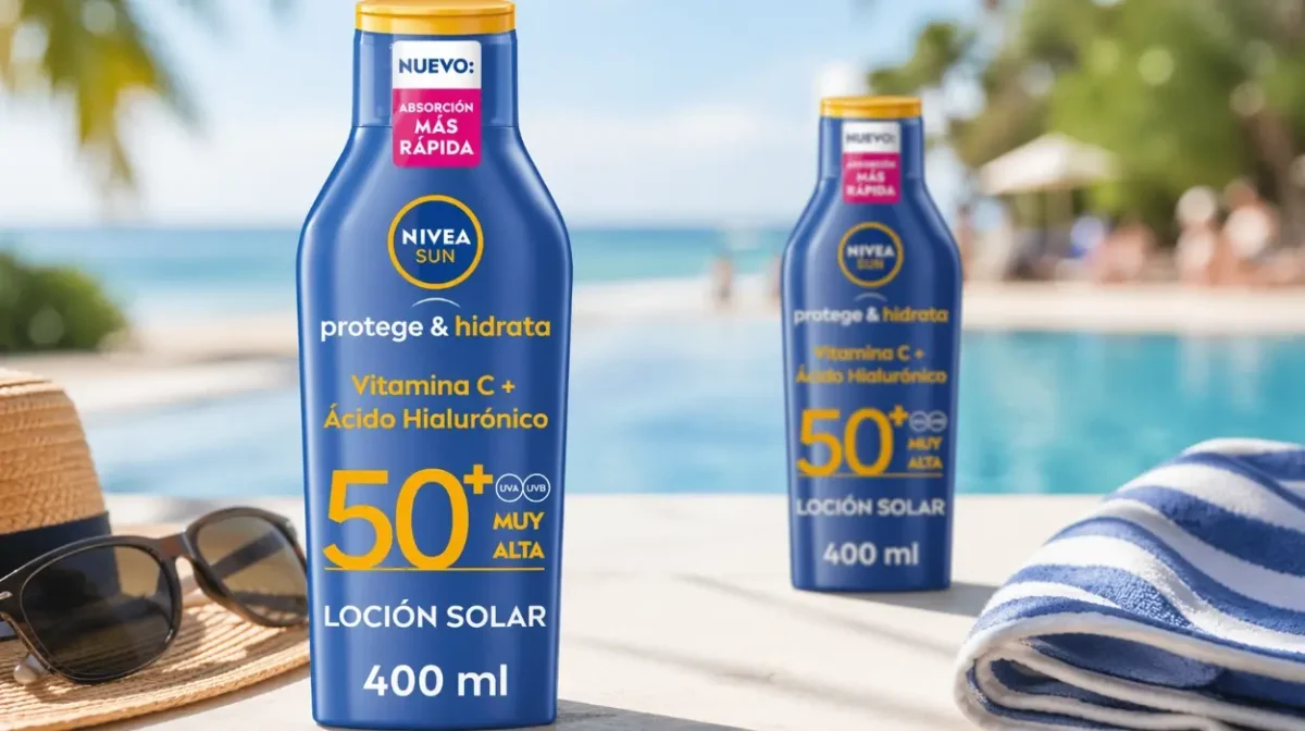 Pack x2 Leche Solar Nivea Sun Protege & Hidrata FP50+ de 400 ml