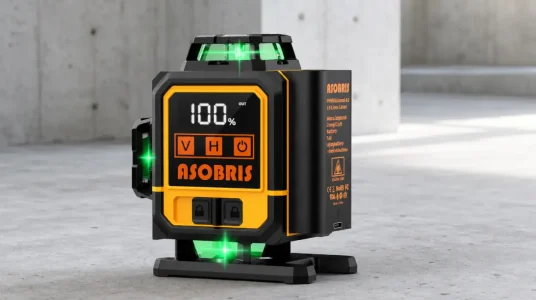 Nivel láser autonivelante 360° 4D verde de 16 líneas con trípode
