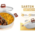 olla dividida Jupplies con dos compartimentos y tapa de vidrio