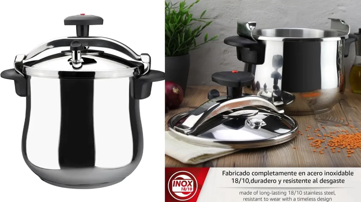 Esta olla express tradicional Magefesa Star de 10 litros es perfecta para cocinar sano y rápido una gran cantidad de comida y hoy está en Amazon con un 46% de descuento