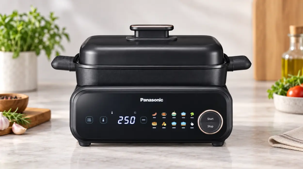 Multicooker Panasonic NF-GM400 4 en 1 para cocinar a la plancha, vapor, freír y lento