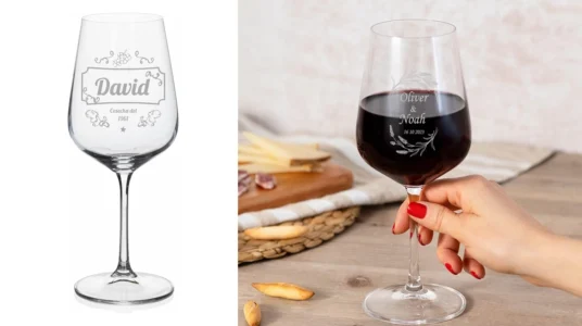 copa de vino de cristal personalizada de Wanapix