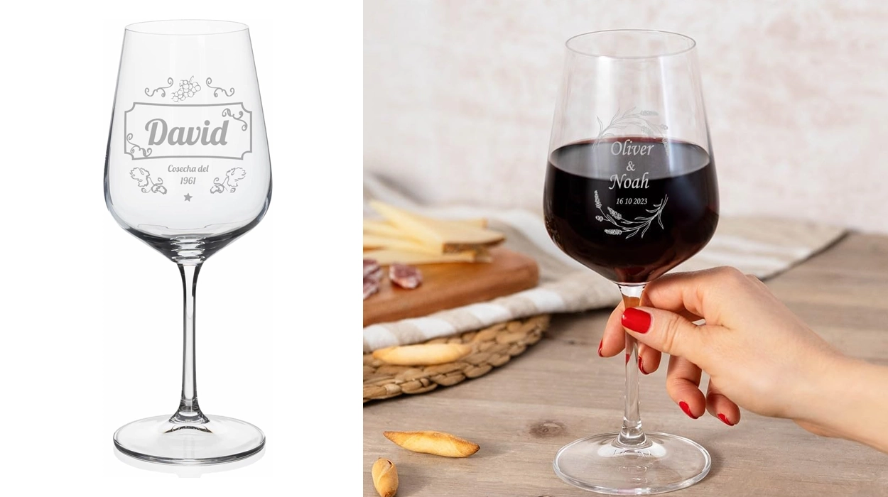 copa de vino de cristal personalizada de Wanapix