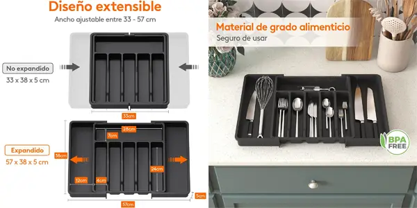 Organizador para cubiertos Lifewit extensible