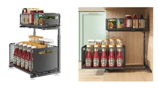 organizador de armario extraíble de 2 niveles