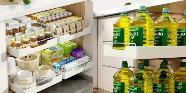 Organizador de cocina con rail deslizante