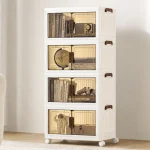 Organizador Songmics RLB450WZ01 de 4 niveles con ruedas y puertas magnéticas