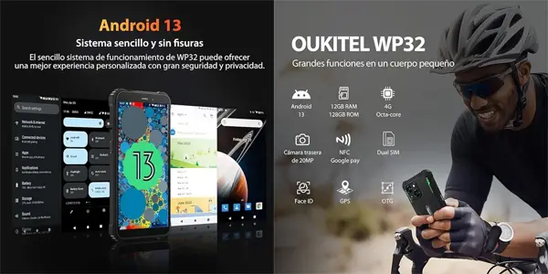 Smartphone OUKITEL WP32 de 6" HD ultra resistente