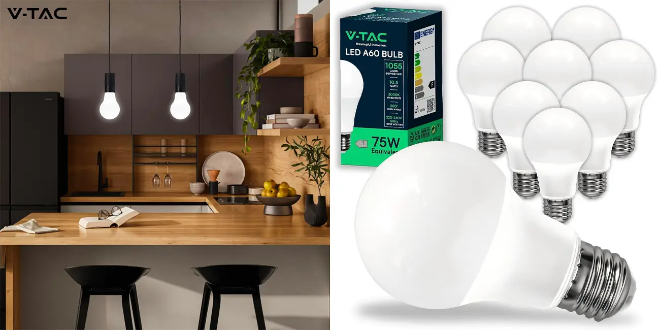 Pack 10x bombilla LED V-TAC A60 E27 de 10,5W