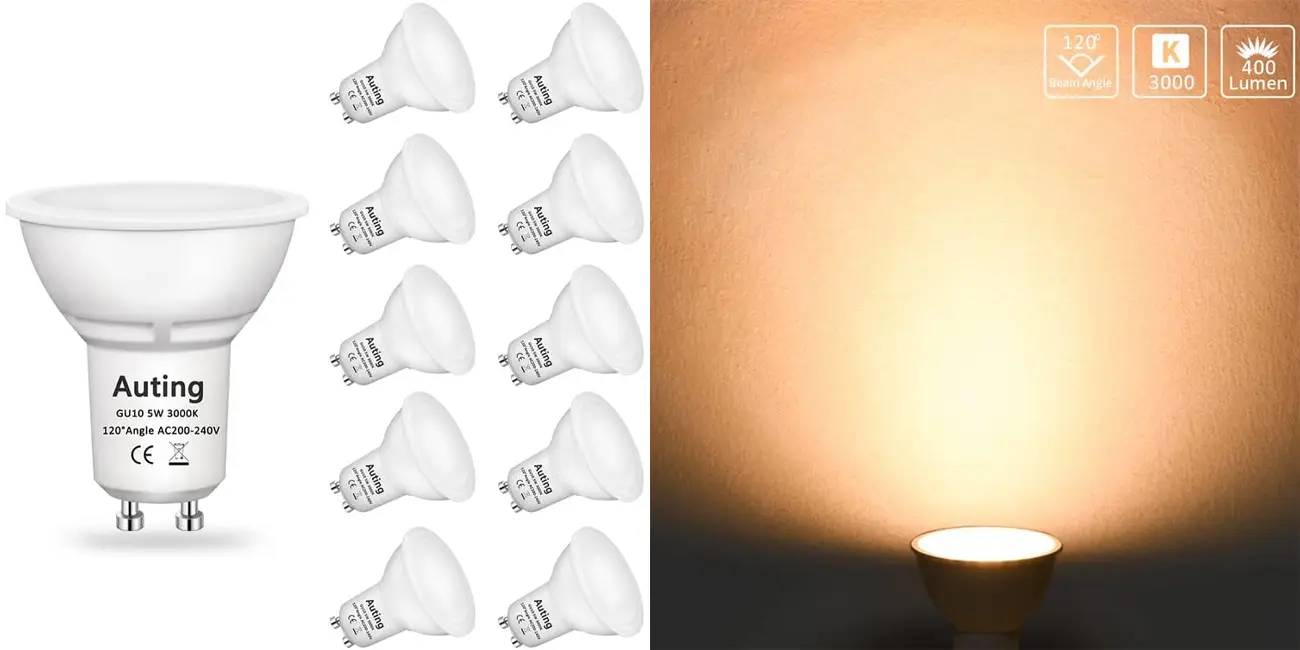 Pack 10x Bombilla LED Auting GU10 de 5W