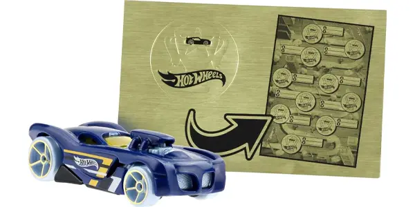 Caja Hot Wheels con 10 coches sorpresa con pegatinas