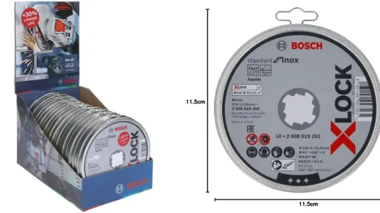 Pack de 10 discos de corte Bosch Professional Standard de 115 mm