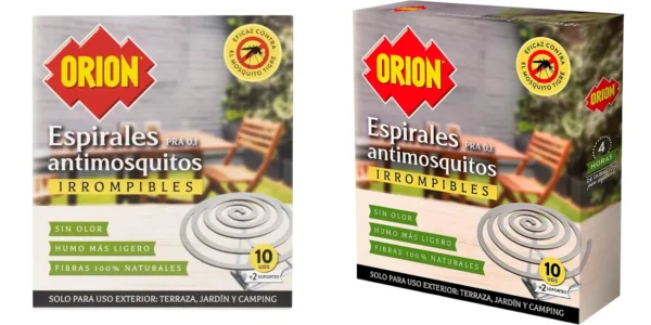 Pack 10x espirales antimosquitos Orion para exteriores