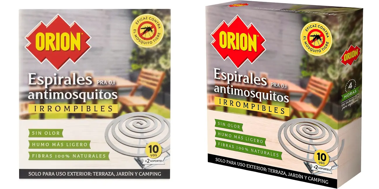Pack 10x espirales antimosquitos Orion para exteriores