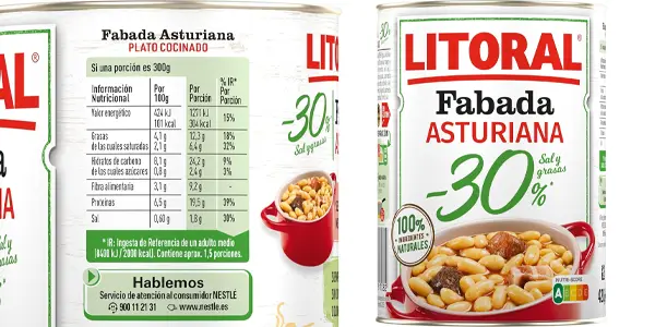 Pack de 10 botes de Fabada Asturiana Litoral -30% Sal y Grasa