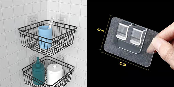 Pack de 10 pares de ganchos adhesivos para pared