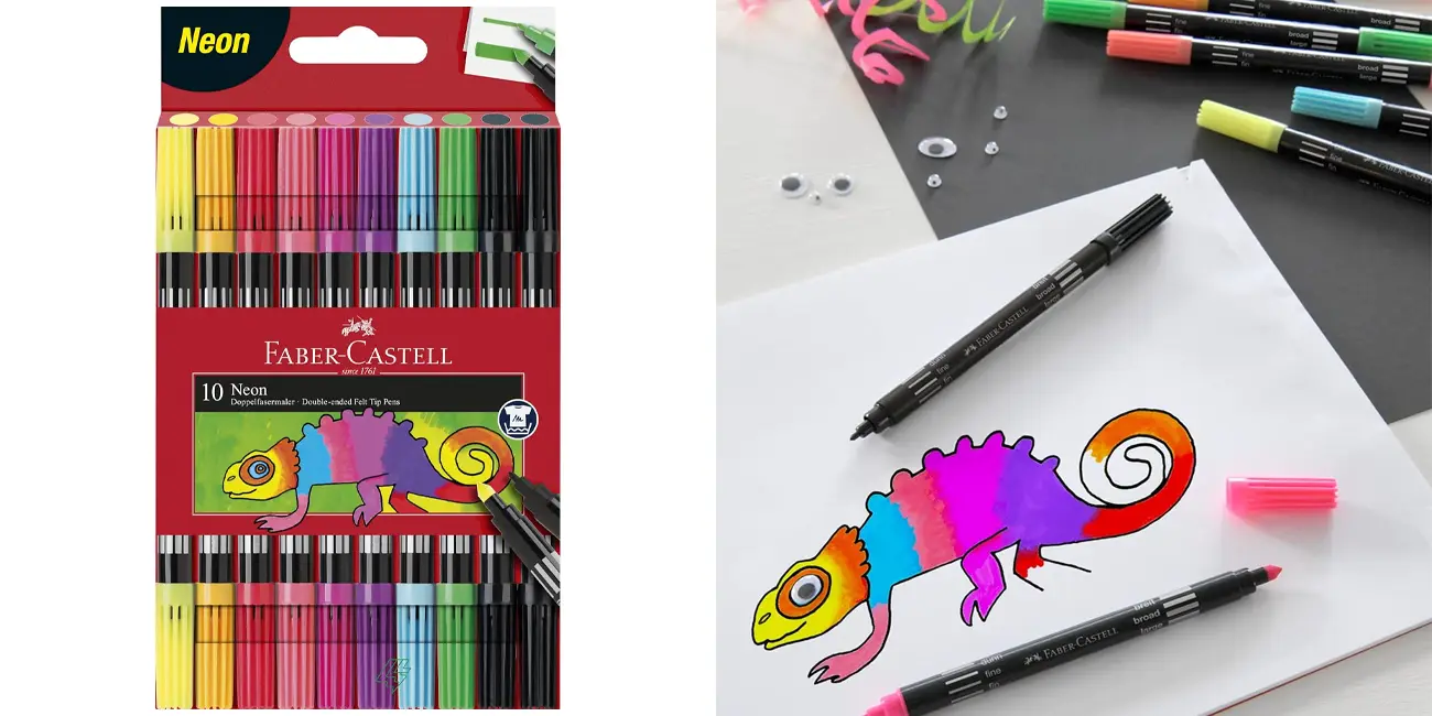 Pack 10x rotulador doble Faber-Castell Neón