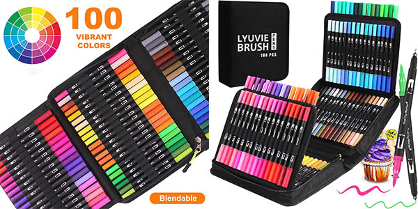 Lyuvie 100 Colores Rotuladores Lettering con Doble Punta Pincel/Fina para  Adultos, Artistas, Niñas, Principiantes, Caligrafía, Dibujar : :  Oficina y papelería
