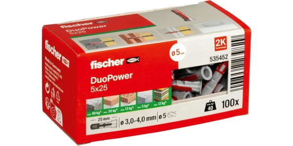 Pack 100x tacos Fischer Duopower 5X25