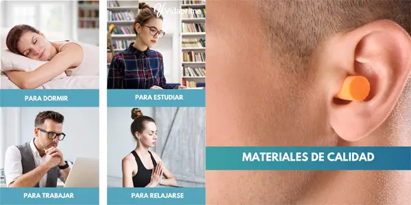 Pack 100x tapones insonorizantes para oído Vidaprime