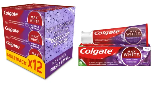 pack 12 Colgate Max White Purple Reveal