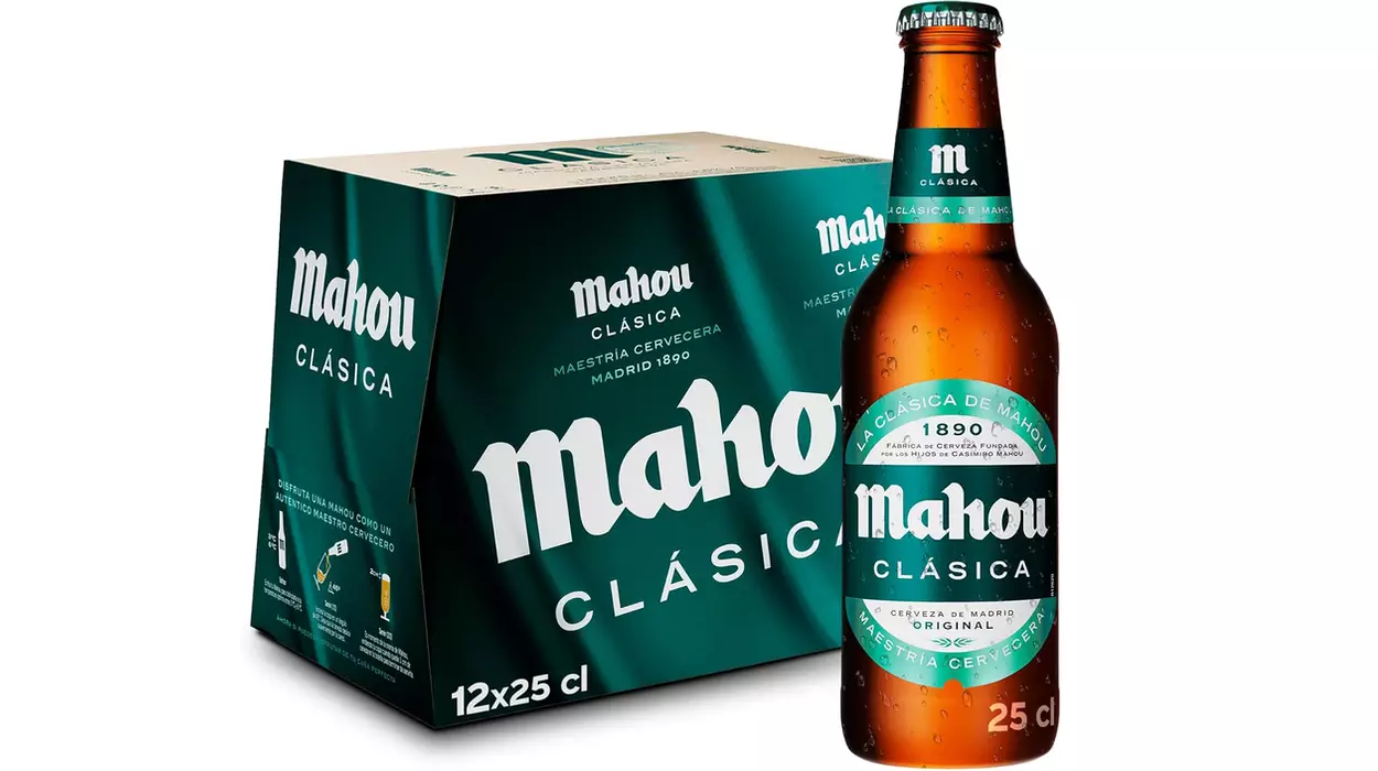 Pack de 12 botellines de cerveza Mahou Clásica