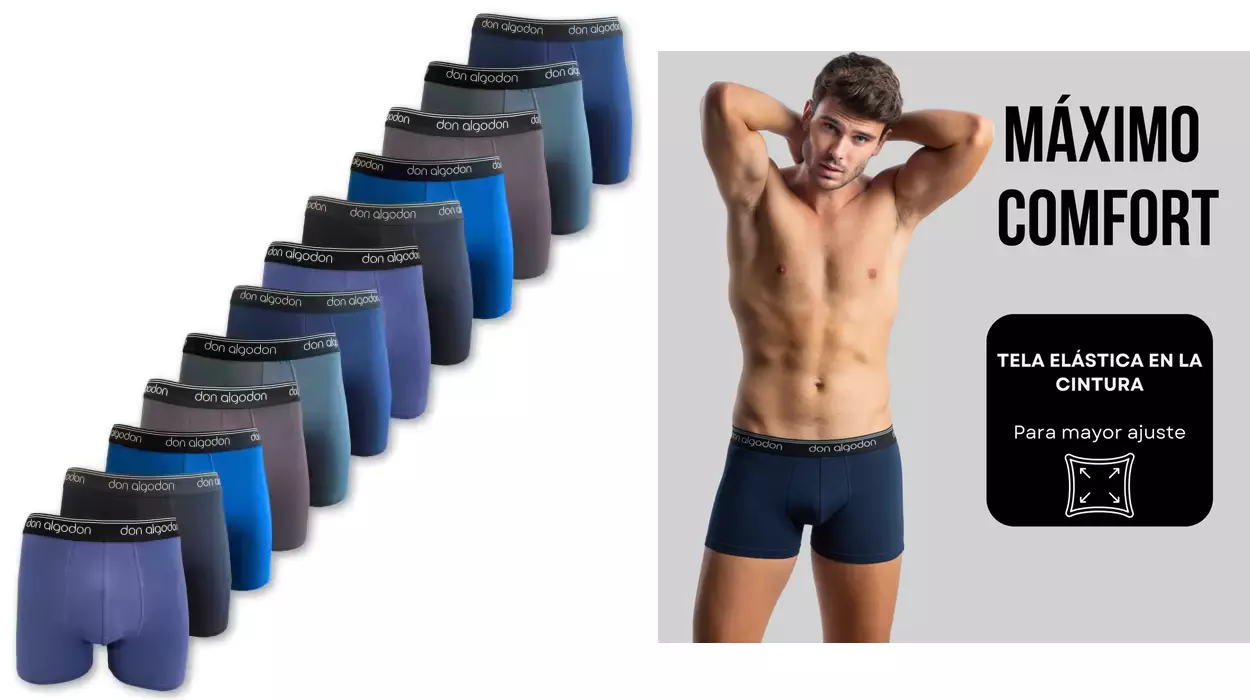 12 boxers Don Algodón para hombre