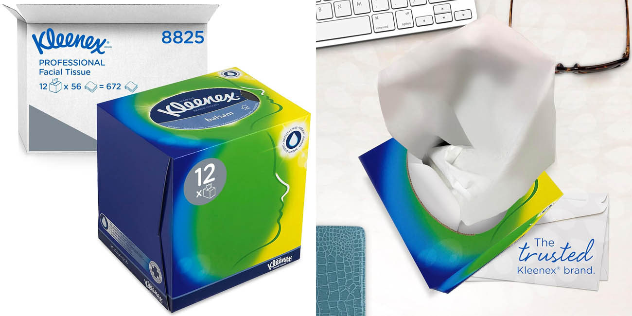 Pack 12x cajas de pañuelos de papel Kleenex Balsam