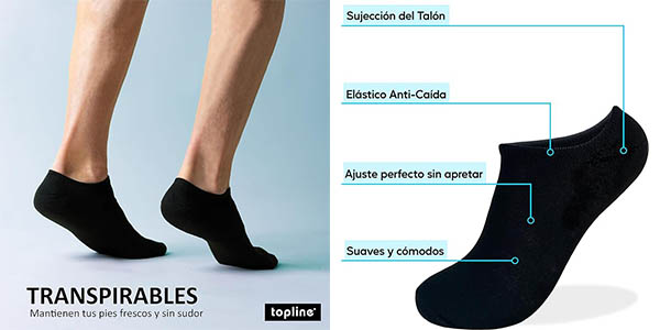 Pack de 12 pares de calcetines tobilleros para hombre